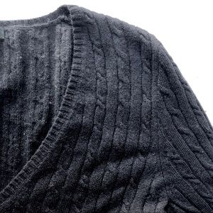 J.Crew Black Cashmere Cable Knit Sweater